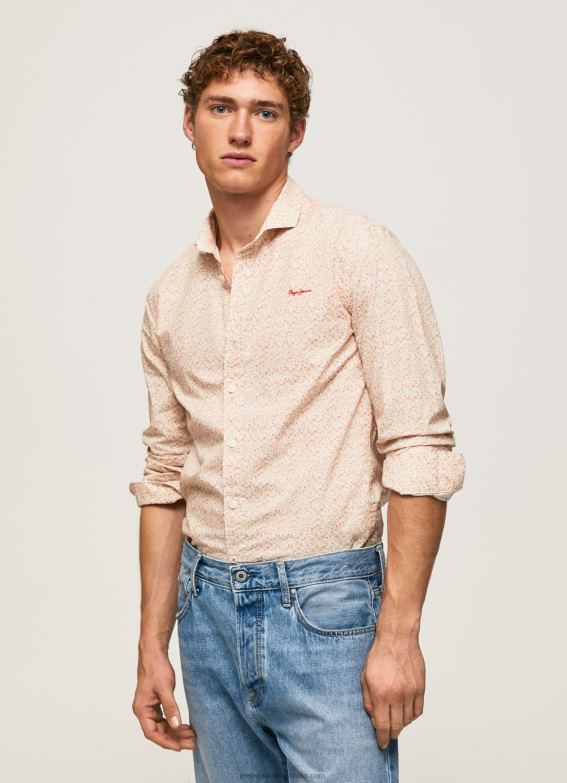 Men Off White Pepe Jeans Lucus Slim Fit Poplin Shirt 60J401053 - Image 2