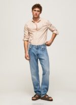 Men Off White Pepe Jeans Lucus Slim Fit Poplin Shirt 60J401053