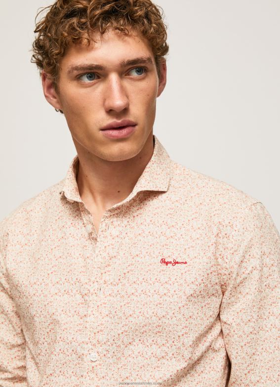 Men Off White Pepe Jeans Lucus Slim Fit Poplin Shirt 60J401053 - Image 3
