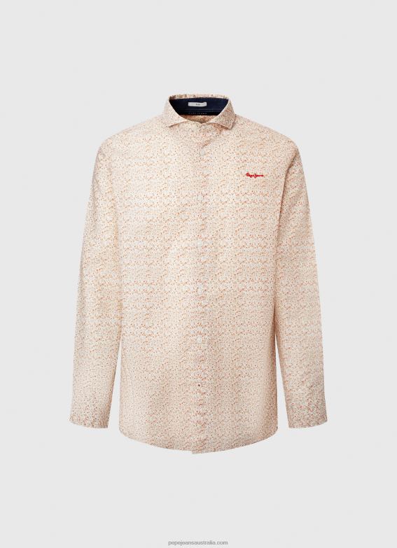 Men Off White Pepe Jeans Lucus Slim Fit Poplin Shirt 60J401053 - Image 5