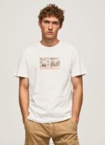 Men Off White Pepe Jeans Photo Print T-Shirt 60J40988