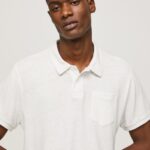 Men Off White Pepe Jeans Polo Shirt Cotton Linen 60J401089