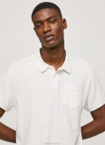 Men Off White Pepe Jeans Polo Shirt Cotton Linen 60J401089