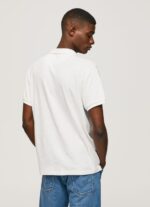 Men Off White Pepe Jeans Polo Shirt Cotton Linen 60J401089 - Image 4