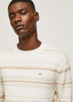 Men Off White Pepe Jeans Striped Print Cotton Jersey 60J40866 - Image 4