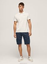 Men Off White Pepe Jeans Striped Print Polo Shirt 60J401092 - Image 2