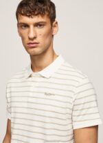 Men Off White Pepe Jeans Striped Print Polo Shirt 60J401092 - Image 3