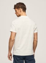 Men Off White Pepe Jeans Striped Print Polo Shirt 60J401092 - Image 4