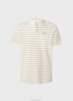 Men Off White Pepe Jeans Striped Print Polo Shirt 60J401092 - Image 5