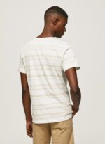 Men Off White Pepe Jeans Striped Print T-Shirt 60J40994 - Image 4
