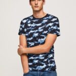Men Ozzy Pepe Jeans Camouflage Print T-Shirt 60J40922