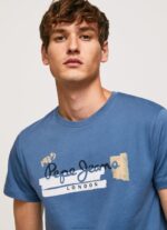 Men Ozzy Pepe Jeans Cotton T-Shirt With Brushes Logo 60J40929 - Image 3