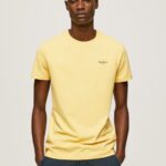 Men Shine Pepe Jeans Printed Logo Cotton T-Shirt 60J40943
