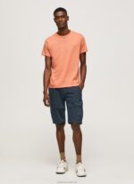 Men Squash Orange Pepe Jeans Plain Cotton T-Shirt 60J40995 - Image 2