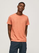 Men Squash Orange Pepe Jeans Plain Cotton T-Shirt 60J40995
