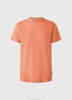 Men Squash Orange Pepe Jeans Plain Cotton T-Shirt 60J40995 - Image 5