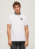 Men Squash Orange Pepe Jeans Polo Shirt Cotton Linen 60J401088 - Image 3
