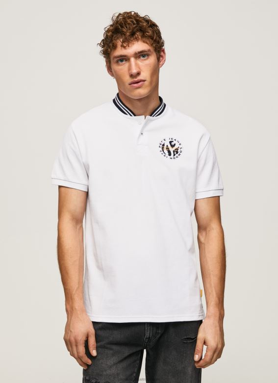 Men Squash Orange Pepe Jeans Polo Shirt Cotton Linen 60J401088 - Image 3