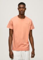 Men Squash Orange Pepe Jeans Printed Logo Cotton T-Shirt 60J40944 - Image 2