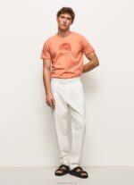 Men Squash Orange Pepe Jeans Worn-Effect Logo T-Shirt 60J40964 - Image 2