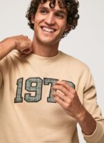 Men Stone Pepe Jeans 1973 Logo Cotton Jumper 60J40889