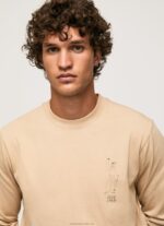Men Stone Pepe Jeans Long Sleeved Cotton T-Shirt 60J40913 - Image 3