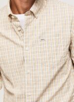 Men Stone Pepe Jeans Regular Fit Poplin Cotton Shirt 60J401042 - Image 3