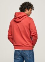 Men Studio Red Pepe Jeans Hooded Cotton Jumper 60J40909 - Image 4