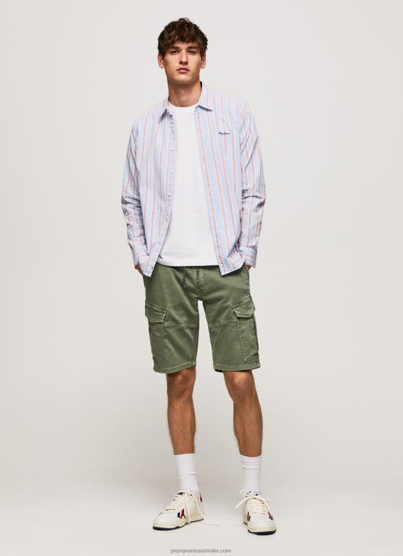 Men Studio Red Pepe Jeans Lister Fil-A-Fil Slim Fit Shirt 60J401065 - Image 2