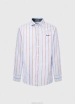 Men Studio Red Pepe Jeans Lister Fil-A-Fil Slim Fit Shirt 60J401065 - Image 5