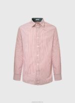 Men Studio Red Pepe Jeans Percy Bengal-Striped Poplin Shirt 60J401074 - Image 5