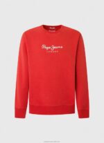 Men Studio Red Pepe Jeans Printed Logo Cotton Jumper 60J40890 - Image 5