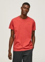 Men Studio Red Pepe Jeans Printed Logo Cotton T-Shirt 60J40946