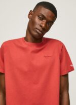 Men Studio Red Pepe Jeans Printed Logo Cotton T-Shirt 60J40946 - Image 3
