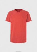 Men Studio Red Pepe Jeans Printed Logo Cotton T-Shirt 60J40946 - Image 5