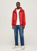 Men Studio Red Pepe Jeans Windbreaker Jacket With Hood 60J40824 - Image 2