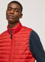 Men Studio Red Pepe Jeans Zip Fastened Padded Waistcoat 60J40843