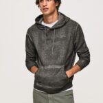 Men Washed Black Pepe Jeans Bandana Cotton Jumper 60J40893
