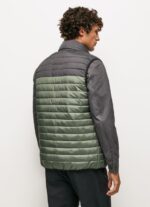 Men Washed Black Pepe Jeans Colour Block Padded Waistcoat 60J40840 - Image 4