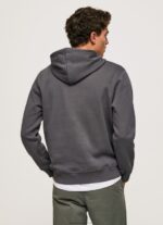 Men Washed Black Pepe Jeans Cotton Hoodie 60J40875 - Image 4