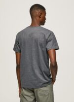 Men Washed Black Pepe Jeans Embroidered Logo T-Shirt 60J40976 - Image 4