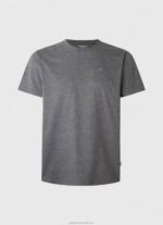 Men Washed Black Pepe Jeans Embroidered Logo T-Shirt 60J40976 - Image 5