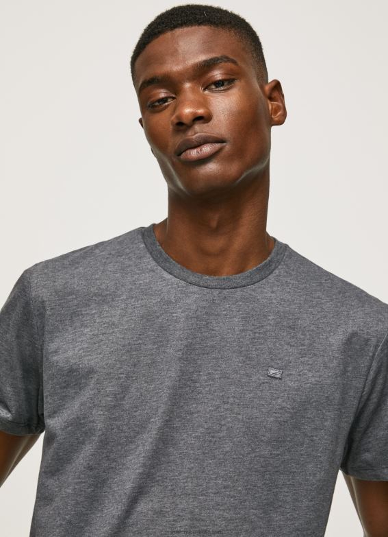 men_washed_black_pepe_jeans_embroidered_logo_t_shirt_60j40976.jpg Men Washed Black Pepe Jeans Embroidered Logo T-Shirt 60J40976 - Image 1