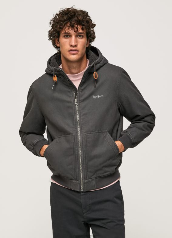 men_washed_black_pepe_jeans_fleece_lining_jacket_60j40836.jpg Men Washed Black Pepe Jeans Fleece Lining Jacket 60J40836 - Image 1