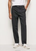 Men Washed Black Pepe Jeans Loose Fit Chino Pants 60J401103 - Image 2