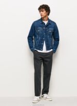 Men Washed Black Pepe Jeans Loose Fit Chino Pants 60J401103