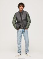Men Washed Black Pepe Jeans Padded Down Jacket 60J40837 - Image 2