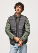 Men Washed Black Pepe Jeans Padded Down Jacket 60J40837