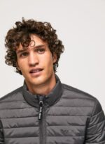 Men Washed Black Pepe Jeans Padded Down Jacket 60J40839 - Image 3
