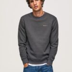 Men Washed Black Pepe Jeans Photo Print Jumper 60J40885